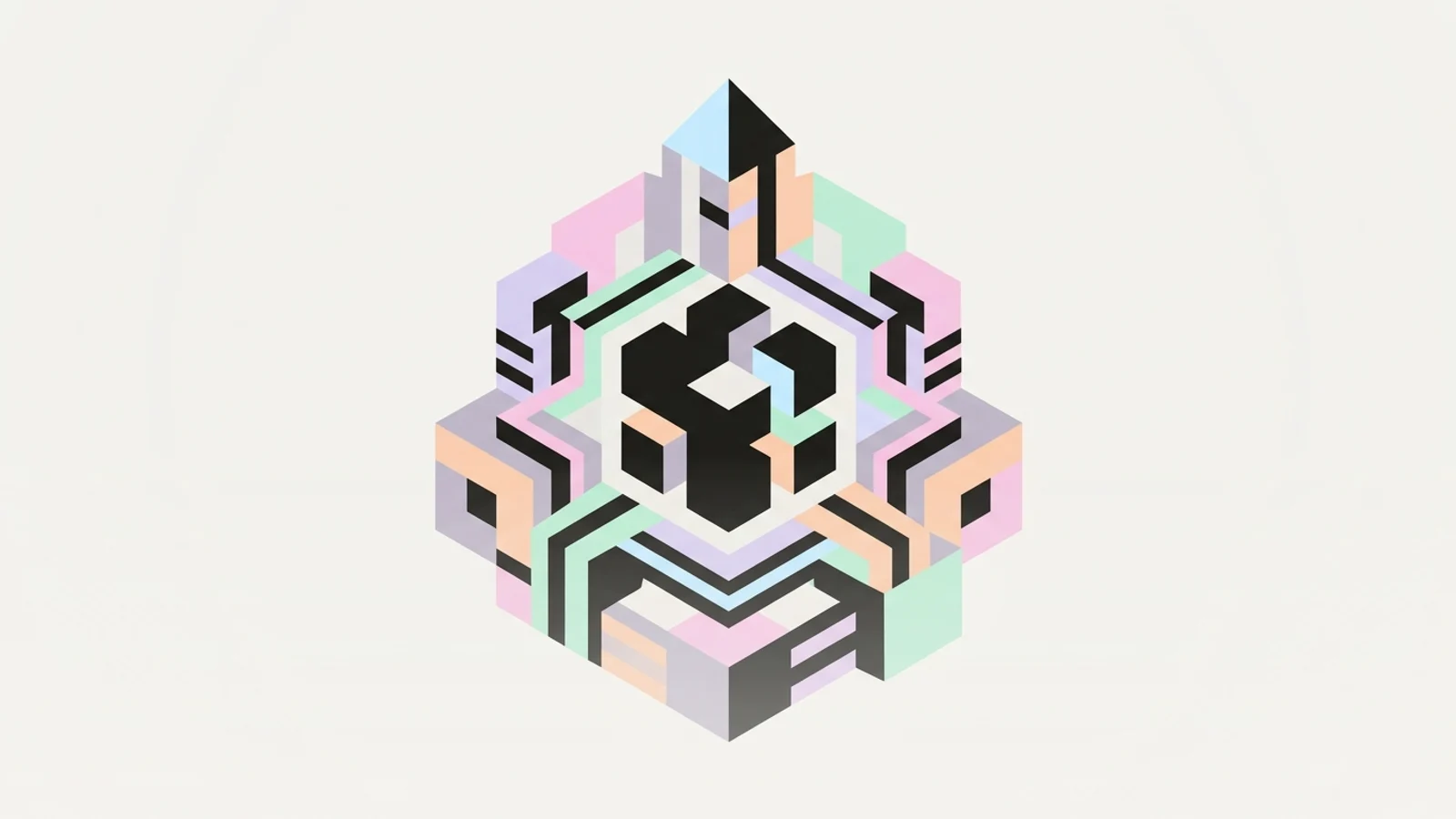 Abstract geometric illustration built from precise, deliberate shapes, illustrating: Topical Authority Service